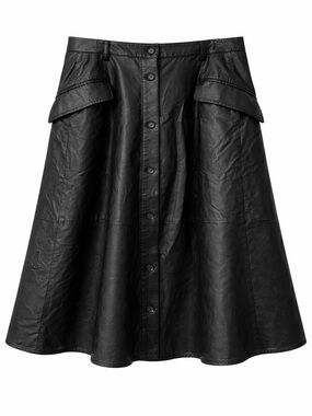 Banana Republic Faux Leather A Line Midi Skirt Black- Sz 14